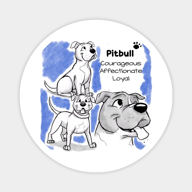 Pitbull T-Shirt Magnet by VAS Illustrates